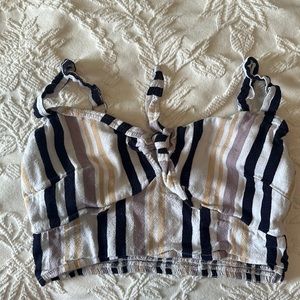 Hollister crop top striped size medium!